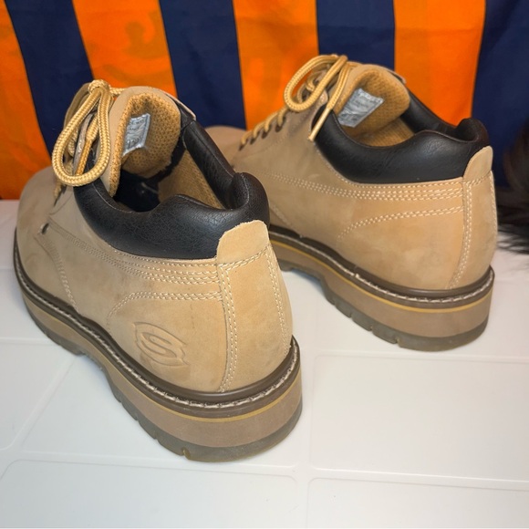 MEN'S SIZE 10 SKECHERS SHANK BROWN SUEDE ANKLE WORK HIKING BOOTS LEATHER UPPER - Picture 3 of 6